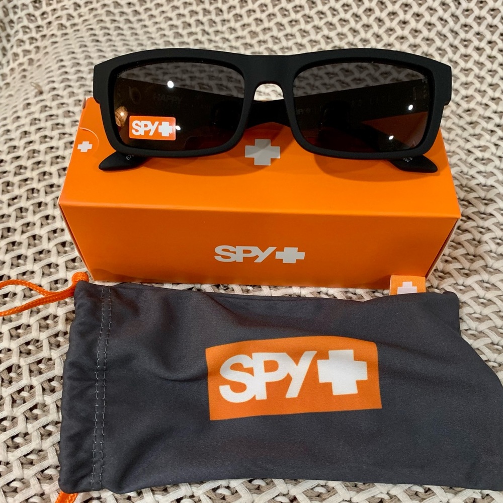 SPY+ Discord Lite Sunglasses - Soft Matte Grey / Happy Grey Green Polar NIB